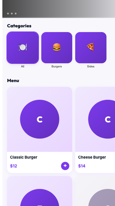 بسيط — قائمة حقيقية صُنعت باستخدام Menu Studio